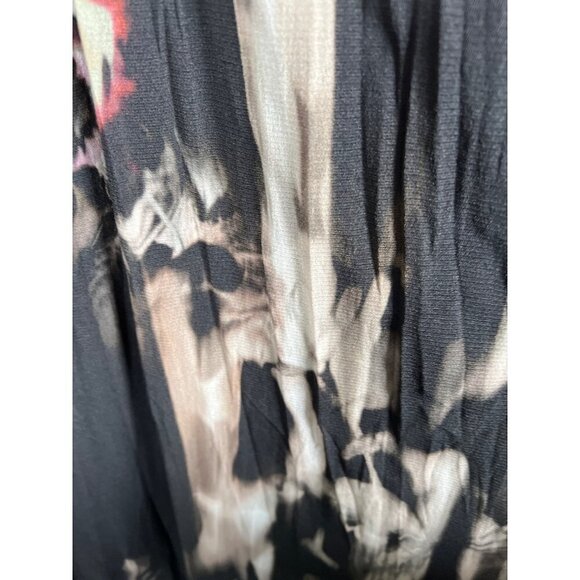 NWT Elana Kattan Womens Size M Black Maxi Dress Stretch Mesh Abstract Floral - Picture 9 of 16